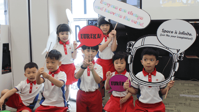 Students having fun in stem education academy in singapore